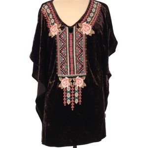 Velvet tunic pancho